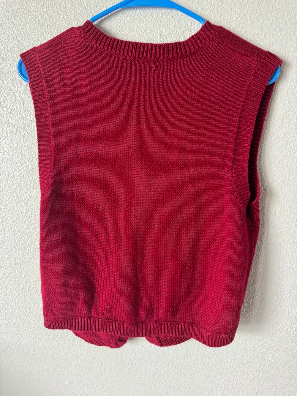 Vtg! C&B V-Neck Red Button Front Women's Sweater Vest - Picture 4 of 8